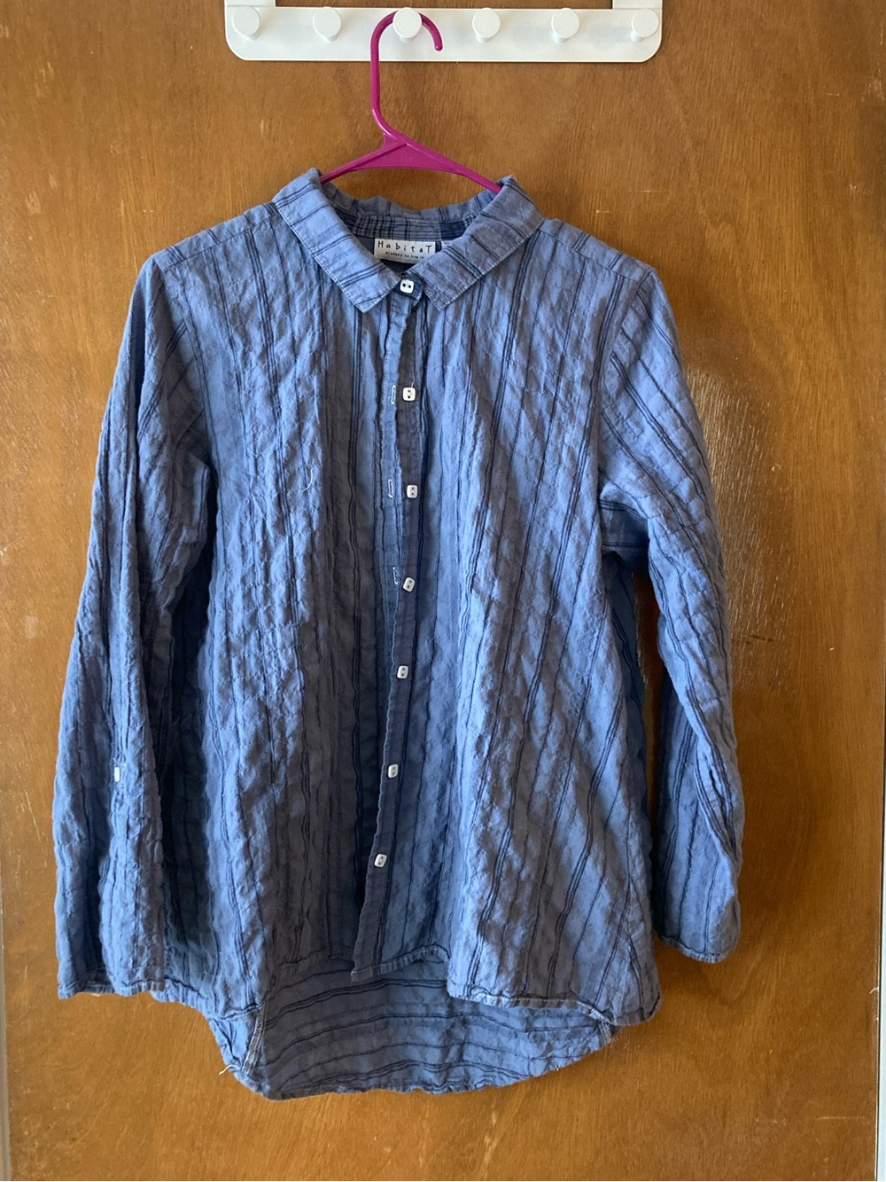 Habitat Blue Textured Button-Front Shirt